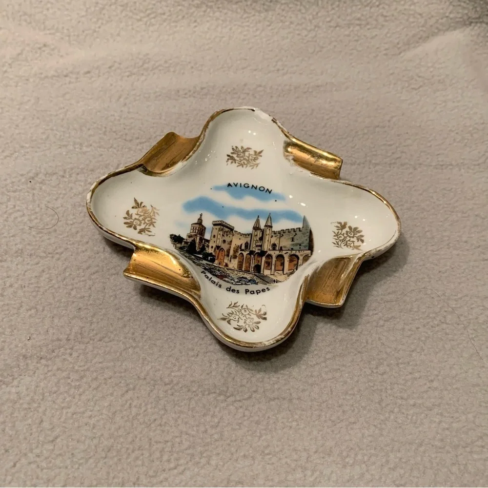Ashtray: Porcelaines Dart Monaco Monte Carlo - Avignon Palais des Papes
